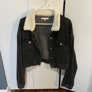 PacSun Black Jean Jacket with white collar